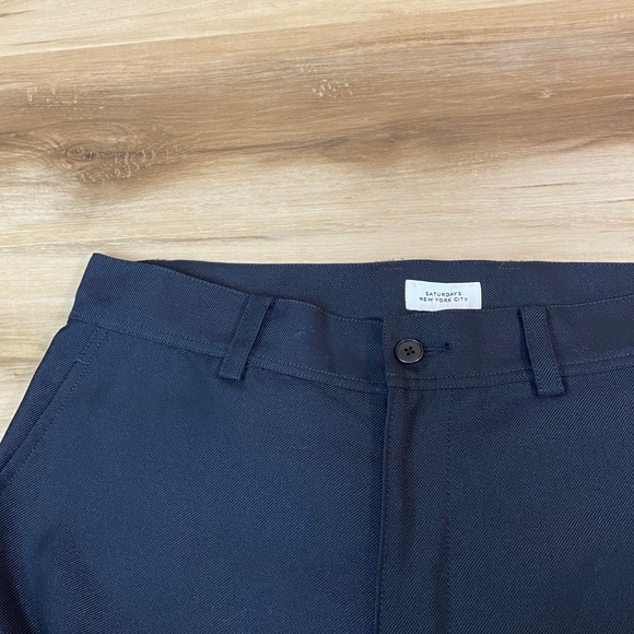 Saturdays NYC French Military Pants Mens XXL Wool Blend Cargo Navy Utility Cuff - Picture 1 of 8